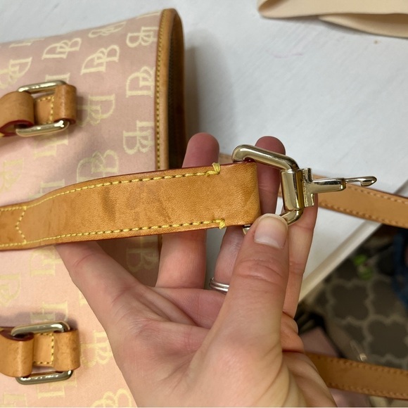 Dooney & Bourke Pink Classic Signature Monogram North South Bucket Bag - Picture 12 of 14